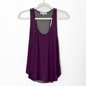Revolve Daydreamer LA Plum Purple Gray Racerback Sheer Flowy Tank Top Size Small
